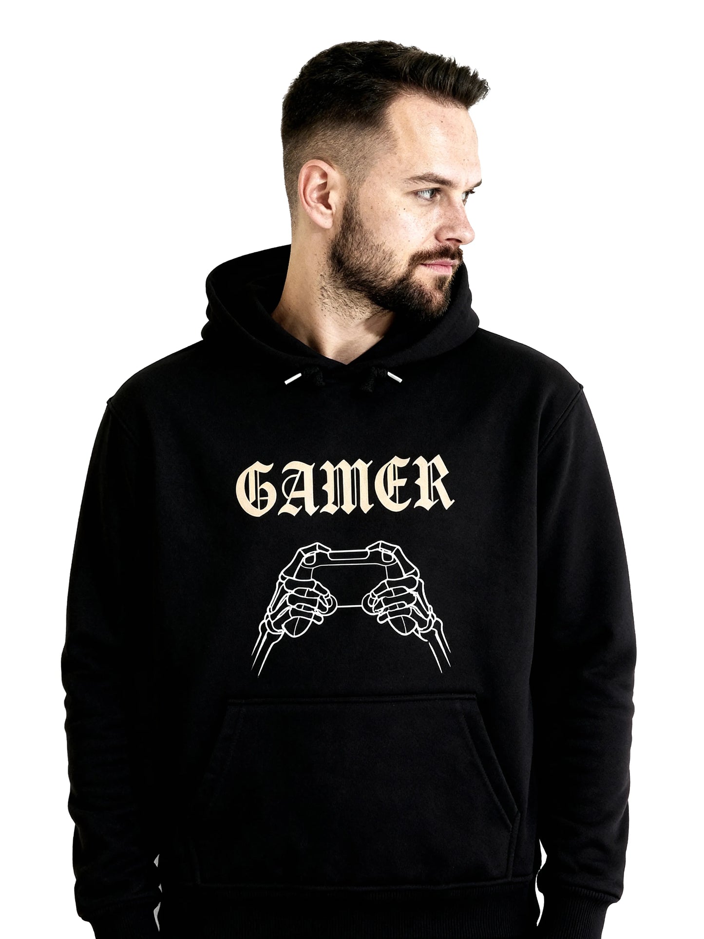 Gamer Skeleton Hands - Gaming Hoodie (Frontprint)
