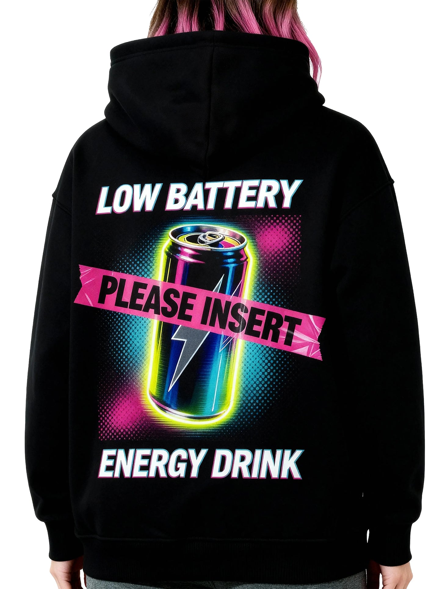 Please Insert Energy Drink - Oversized Gaming Hoodie