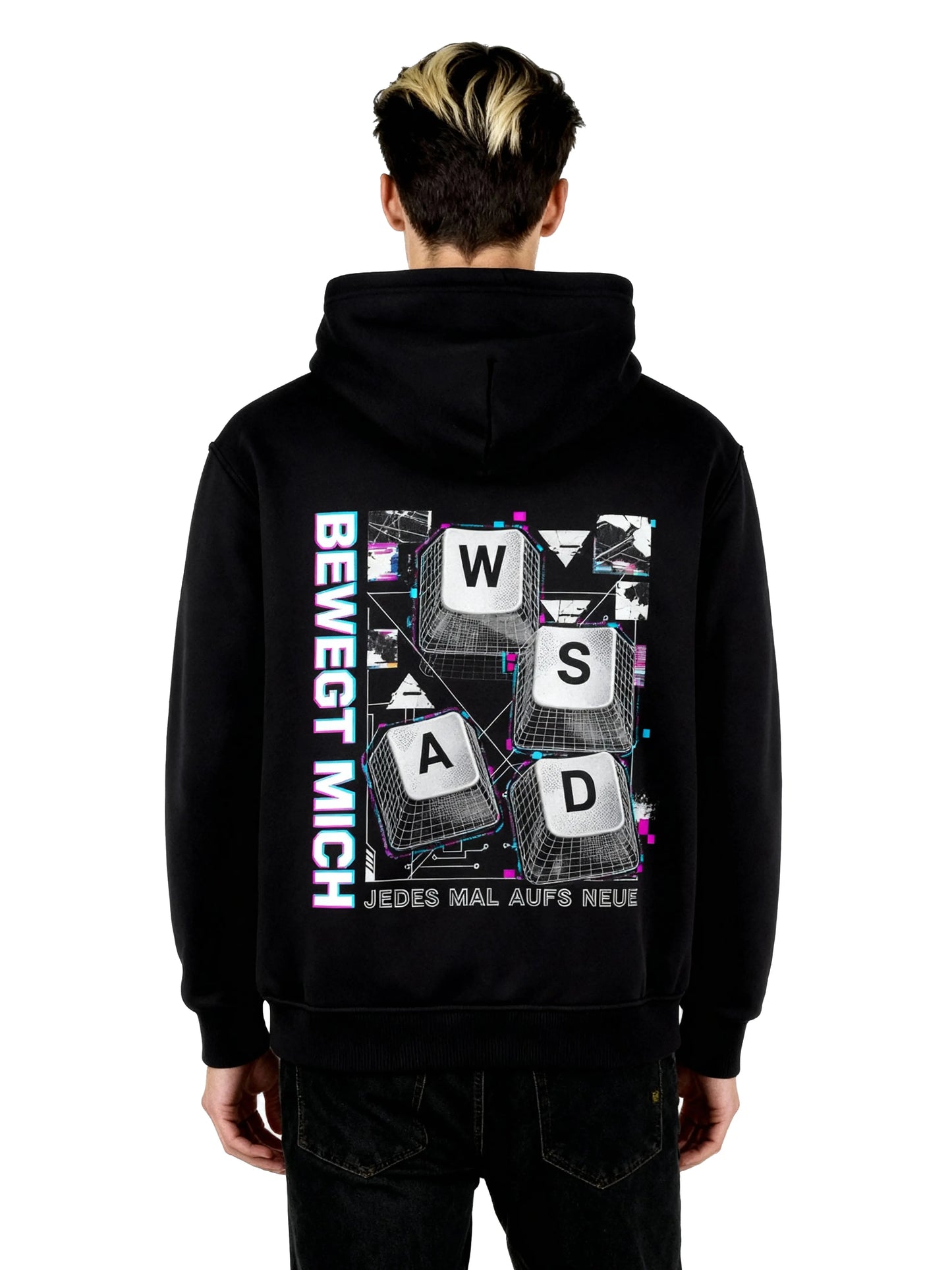 Bewegt Mich WASD - Gaming Hoodie (Backprint)
