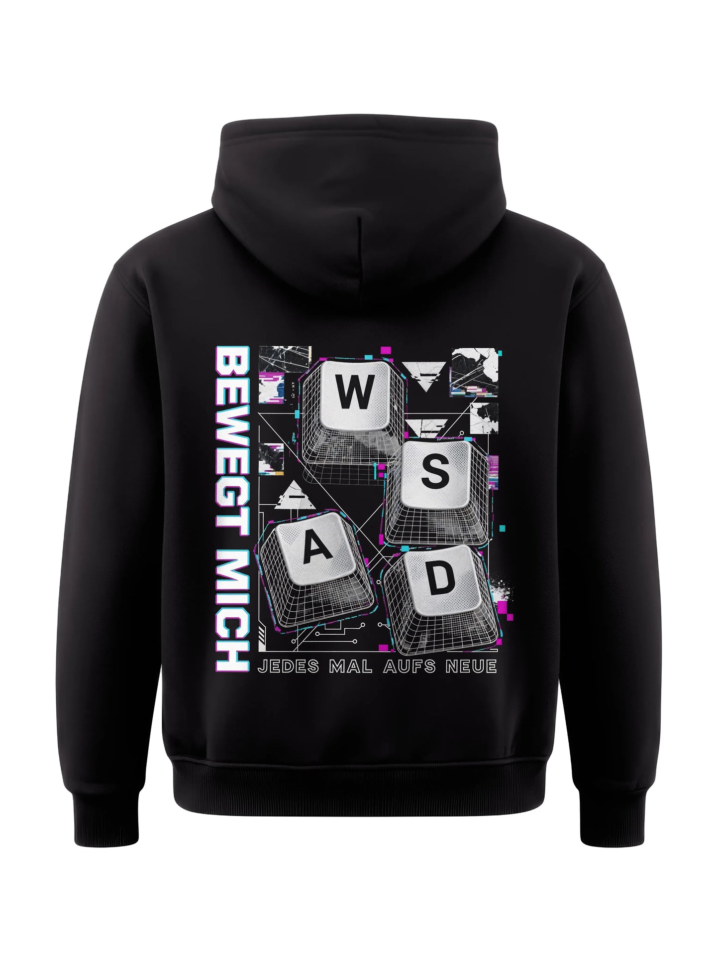 Bewegt Mich WASD - Gaming Hoodie (Backprint)