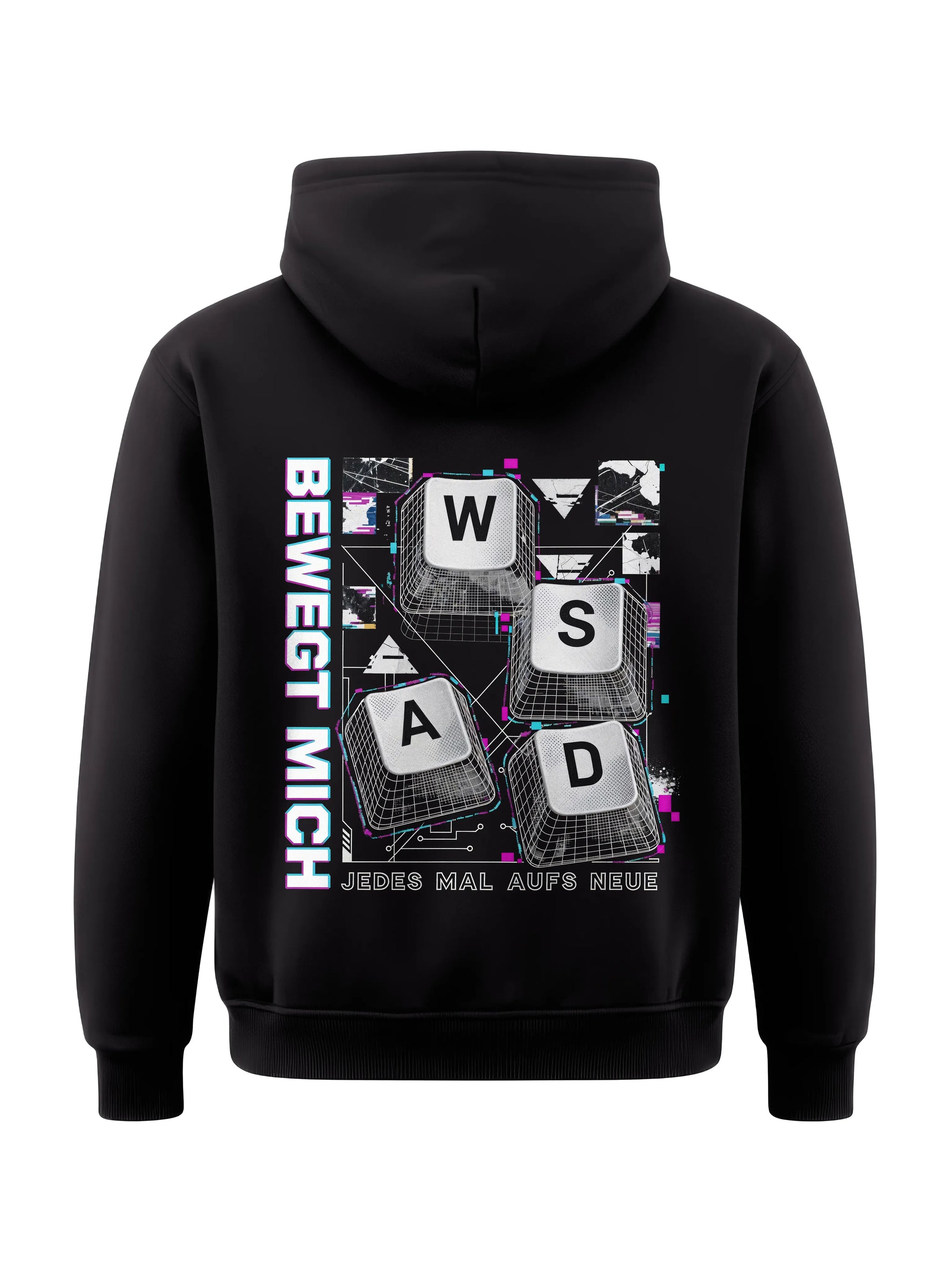 Bewegt Mich WASD - Gaming Hoodie (Backprint)