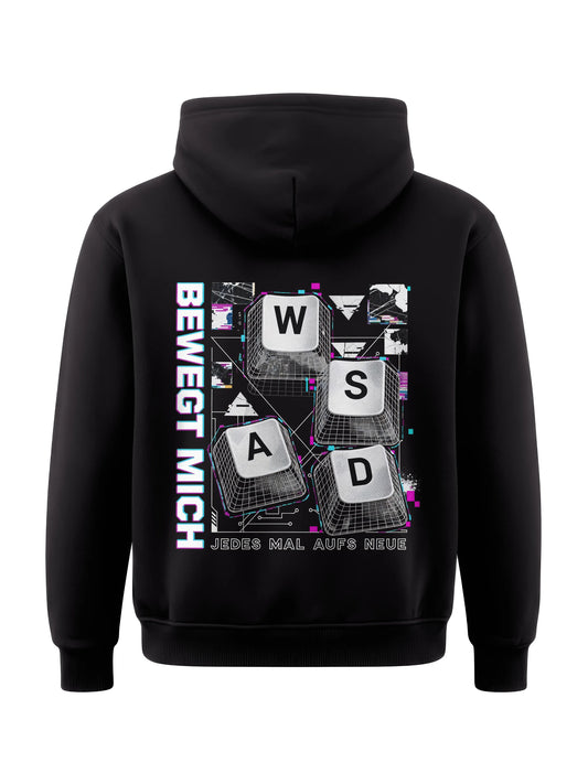 Bewegt Mich WASD - Gaming Hoodie (Backprint)