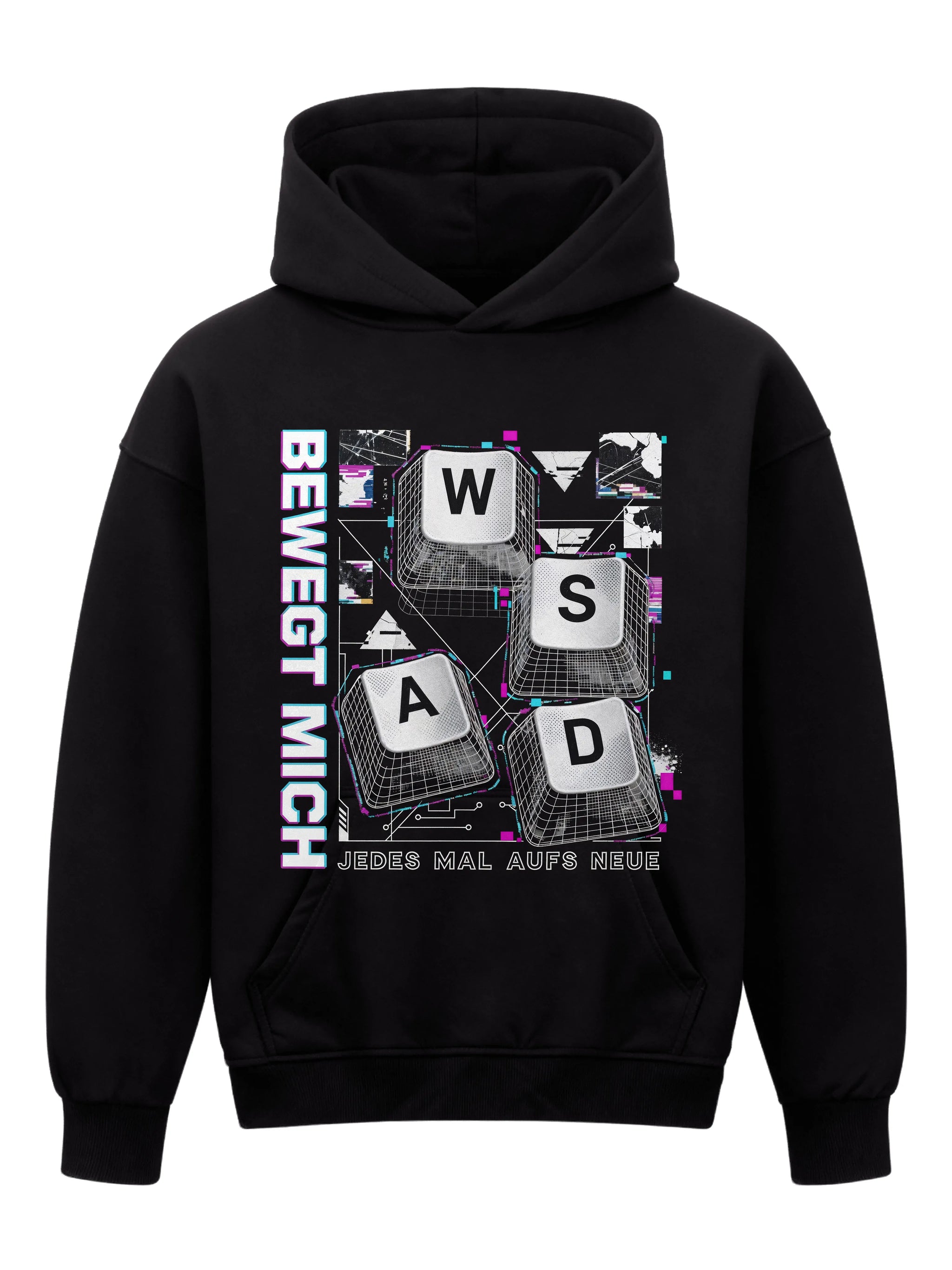 Bewegt Mich WASD - Oversized Gaming Hoodie (Frontprint)