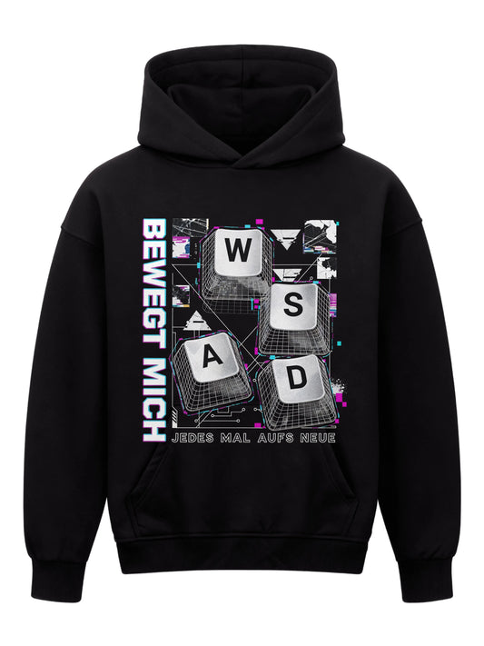 Bewegt Mich WASD - Oversized Gaming Hoodie (Frontprint)