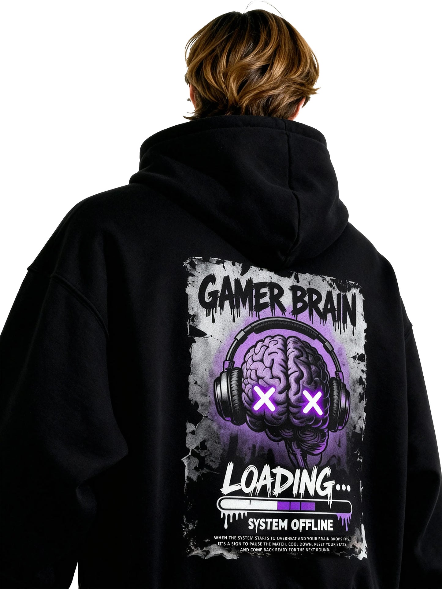 Gamer Brain Loading - Oversized Gaming Zipper Hoodie