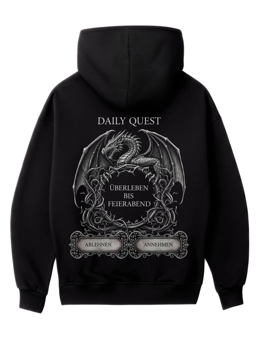 Daily Quest Dragon - Oversized Gaming Zipper Hoodie
