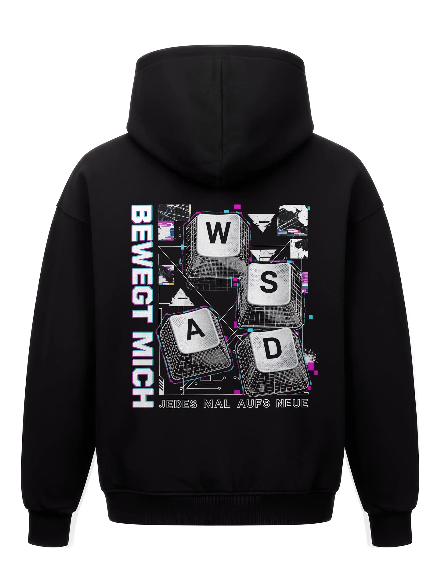 Bewegt Mich WASD - Oversized Gaming Hoodie (Backprint)