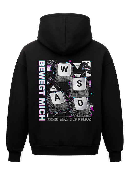 Bewegt Mich WASD - Oversized Gaming Hoodie (Backprint)
