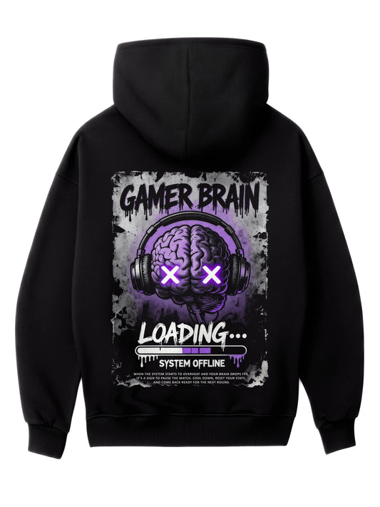 Gamer Brain Loading - Oversized Gaming Zipper Hoodie