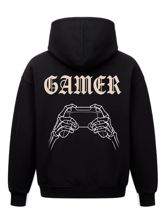 Gamer Skeleton Hands - Oversized Gaming Hoodie (Backprint)