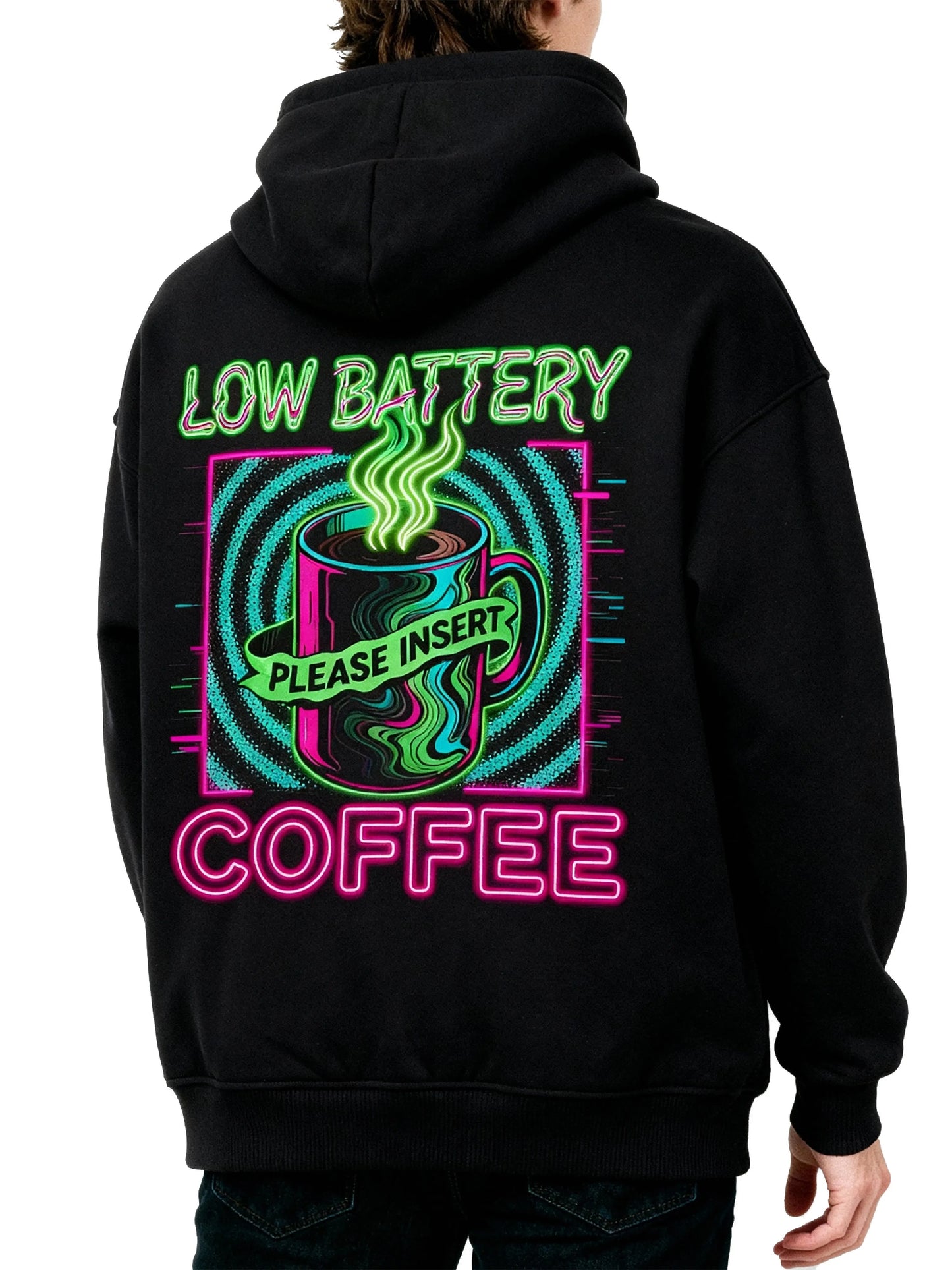 Please Insert Coffee - Oversized Gaming Zipper Hoodie