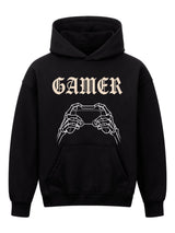 Gamer Skeleton Hands - Oversized Gaming Hoodie (Frontprint)