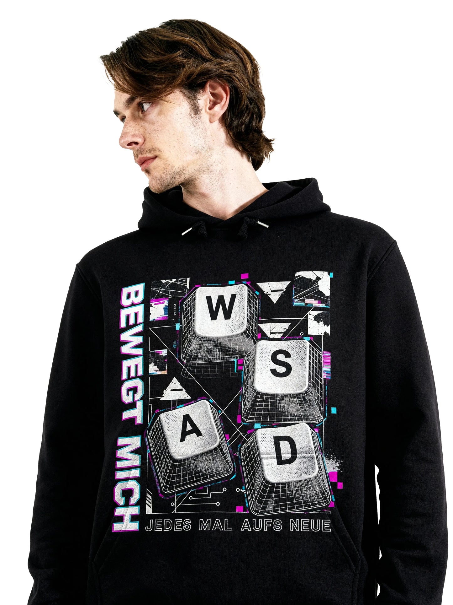 Bewegt Mich WASD - Gaming Hoodie (Frontprint)