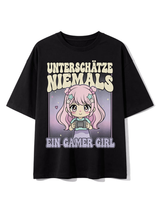 Unterschätze Niemals ein Gamer Girl Pastell - Gaming Shirt (Oversize Fit)
