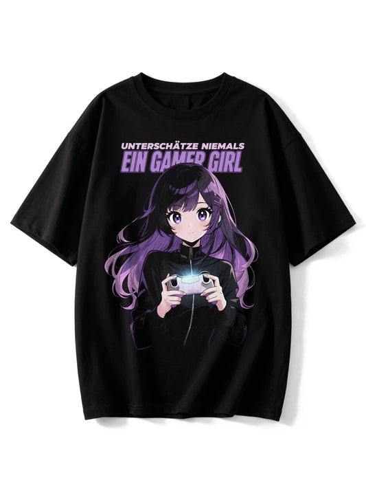 Unterschätze Niemals ein Gamer Girl Purple - Gaming Shirt (Oversize Fit)