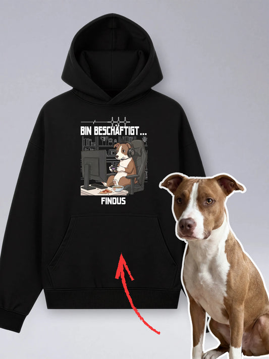 Bin beschäftigt - Personalisierter Oversize Hoodie für Tierliebhaber