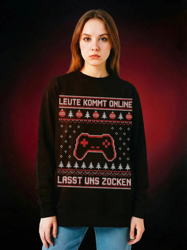 Leute Kommt Online Controller - Ugly Christmas Sweater für Gamer