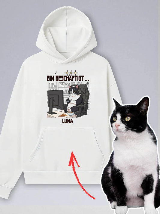 Bin beschäftigt - Personalisierter Oversize Hoodie für Tierliebhaber