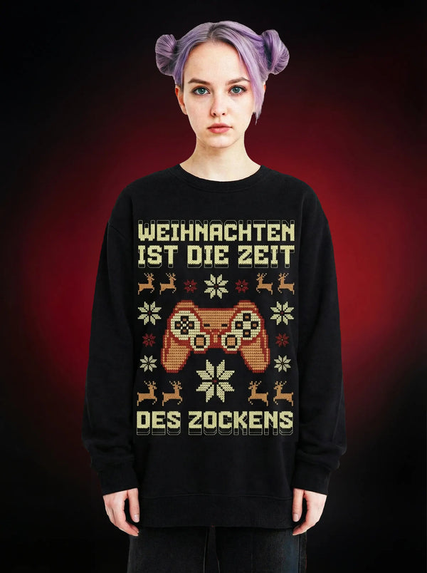 Weihnachten ist die Zeit des Zockens Cookie - Ugly Christmas Sweater für Gamer