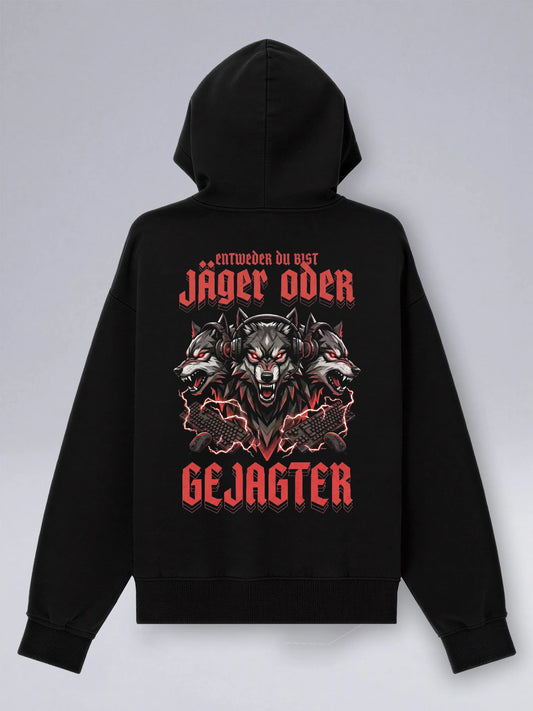 Jäger oder Gejagter - Oversized Zipper Hoodie für Gamer