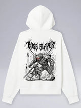 Boss Slayer White - Oversized Zipper Hoodie für Gamer
