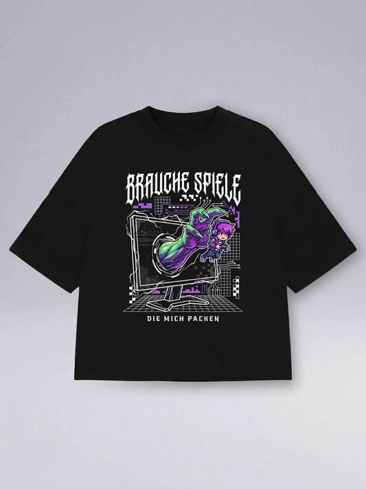 Brauche Spiele Die Mich Packen - Oversized Shirt für Gamer