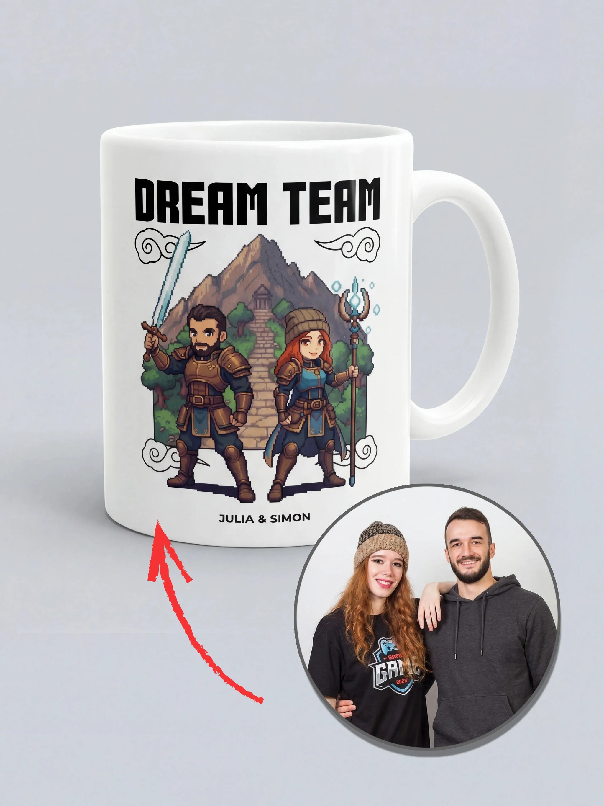 Dream Team - Personalisierte Gaming Tasse