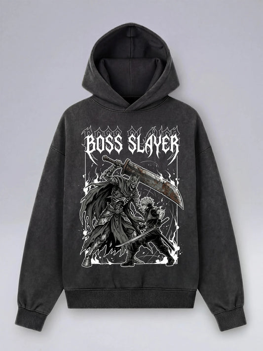 Boss Slayer - Oversized Hoodie für Gamer (Washed)
